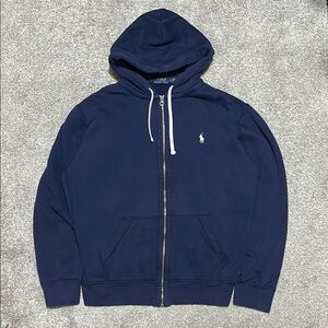 SOLD - Polo Ralph Lauren Navy Blue Zip Up Hoodie